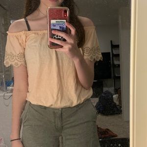 American Eagle Pink Crop Top Size S